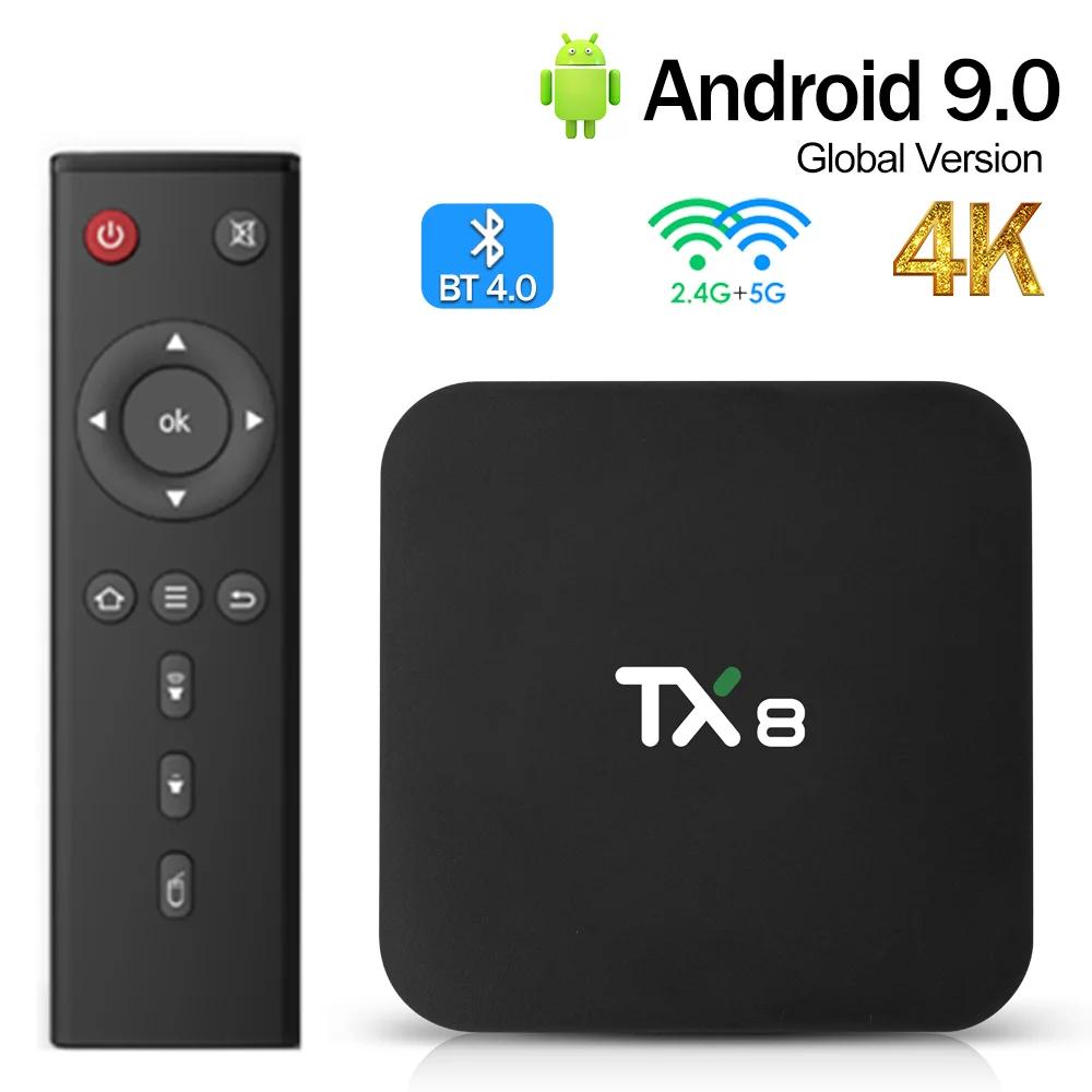 ȵ̵ 9.0 Ʈ TV ڽ,  ھ, 4GB, 64GB, TVBOX, 2.4G, 5G,  , 4K ̵ ÷̾,  ڽ, TX8, RK3318, ֽ
